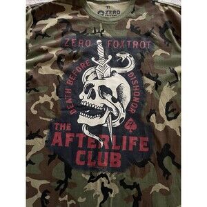 Zero Foxtrot Death Before Dishonor Afterlife Club Camouflage T-Shirt Mens XL